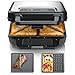 Arendo - Sandwichmaker XXL 4er - 3 in 1 Waffeleisen Kontaktgrill mit abnehmbaren Platten - mit Antihaftbeschichtung - BPA frei - Temperaturkontrolle – Sandwichtoaster - 4er Platten