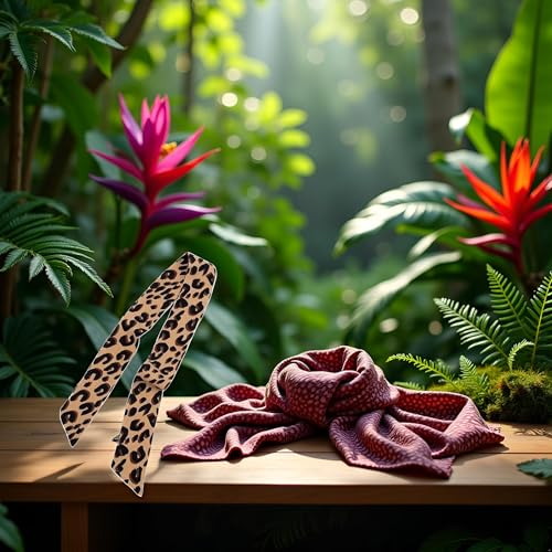 Brown Leopard Neck Tie Chic Skinny Scarf Hairband Stylish Purse Scarf Leopard Accessory Women's Fashion Scarves Women's Fashion Scarves Scarves and Wraps2