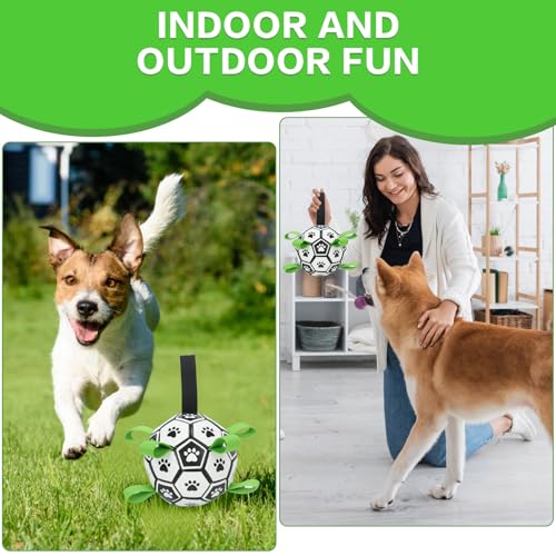 Kypet KYLIINSURE Hundefußball,Hundespielzeug Ball mit Griff und Pumpe,Interaktives Haustierspielzeug,Premium Hundefußball Spielzeug für Mittlere Große Hunde Indoor & Outdoor Unterhaltung(15cm/6in)