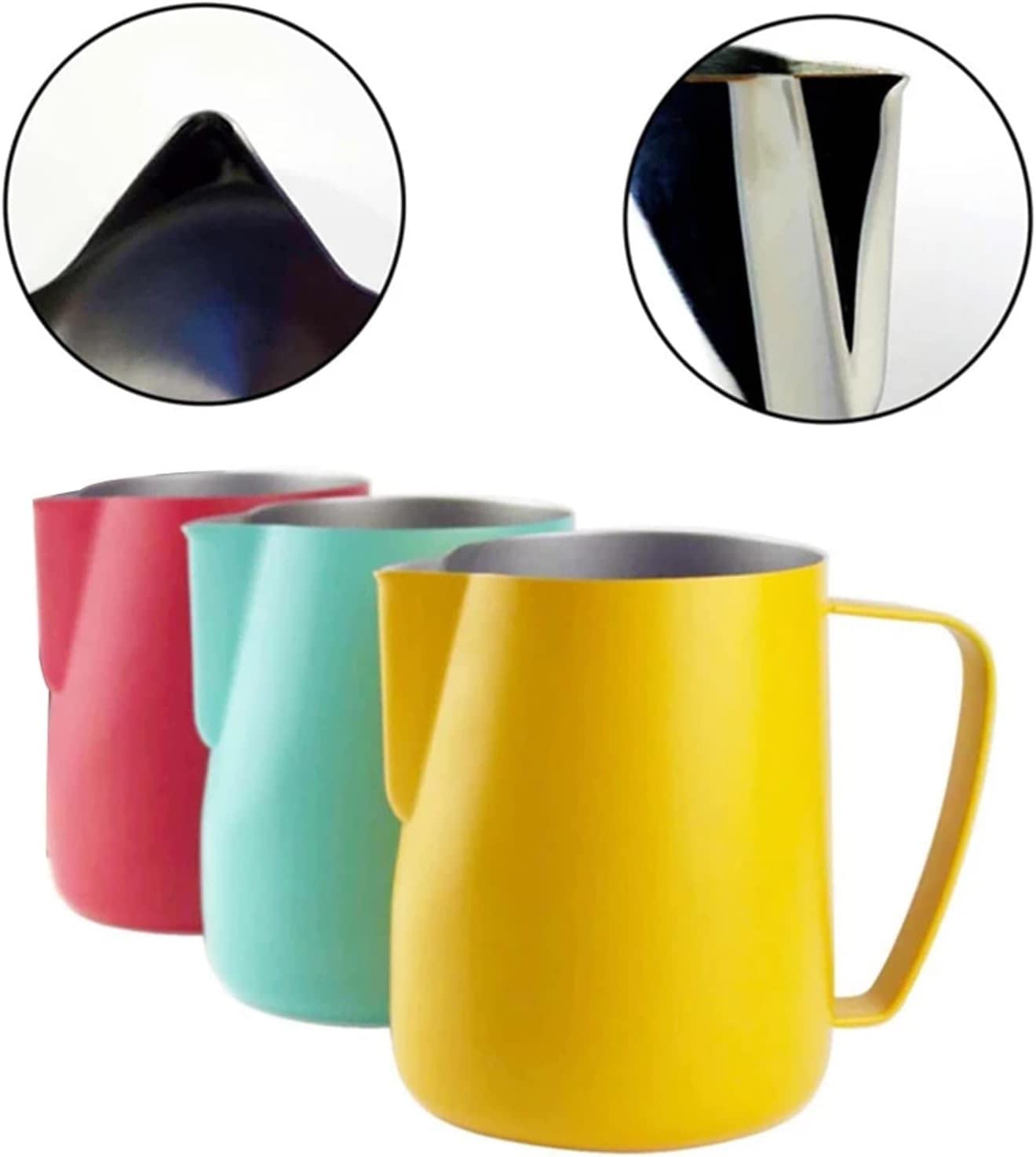 Dzbanek do spieniania mleka, 350/600 ml, kubek, Espresso, para, kawa, Barista, Latte, Cappuccino, dzbanek(Yellow)