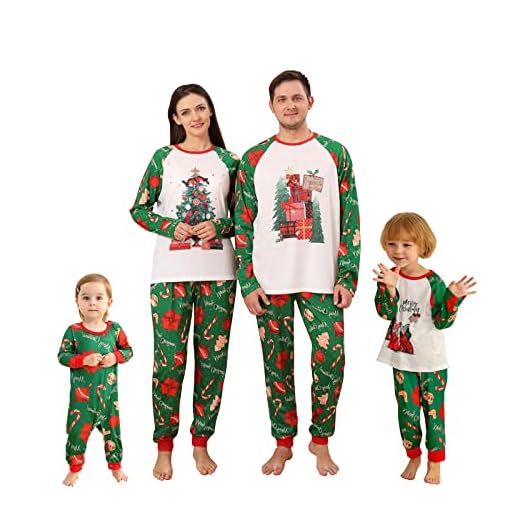 Pijamas Navidad Familia Conjunto de Pijamas Navideños Familiares Pijamas a Juego Familiares Conjunto de Pijamas Invierno navideños a Juego Familiar Ropa de Dormir para Hombres Mujeres Niños Niñas