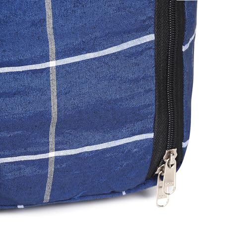 Image of HOUSE FOX (5 pc) Jumbo XXXL Cotton 142 Litre Underbed Storage Bag for Double Blanket | Quilt | Clothes | Traveling Storage Bag with Heavy Zipper & Strong Handle MultiPurpose 70x60x34 Cm Navy Blue
