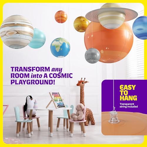 Dan&Darci Inflatable Solar System Planets for Kids - Science Toys - Boys Room Decor Ceiling - Space Gifts - Outer Space Themed Party Decorations - Astronomy Gifts 5-7, 6-8, 8-12 Years Classroom