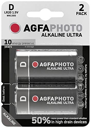 AgfaPhoto Pilas alcalinas Ultra -D LR20 Mono 2 Unidades