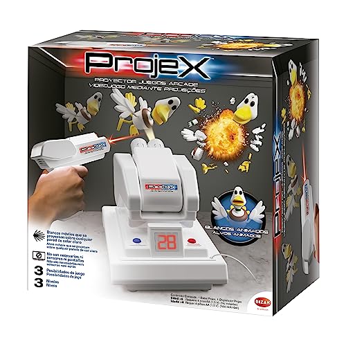Bizak PROJEX Set 1 Pistola para proyectar y Disparar, 3 Niveles de dificultad, Modo 1 Jugador o Multi Jugador, Juego para niños y niñas de más de 6 años 62942718