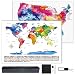 Hutikla Scratch Off Map of The World - Bonus Scratch Off USA Map, Tracks Your Adventures. Includes Precision Scratch Tool and Magnifying Glass, for Travelers 23.5" x 16.5"