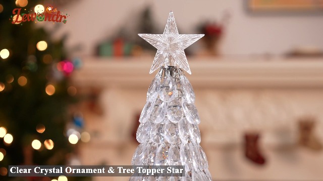 Christmas Tree Lamp, Metal Battery Powered Mini Tabletop Christmas Tree With LED Lights And Star Topper, Small Christmas Crystal Tree Light For Xmas - View #9
