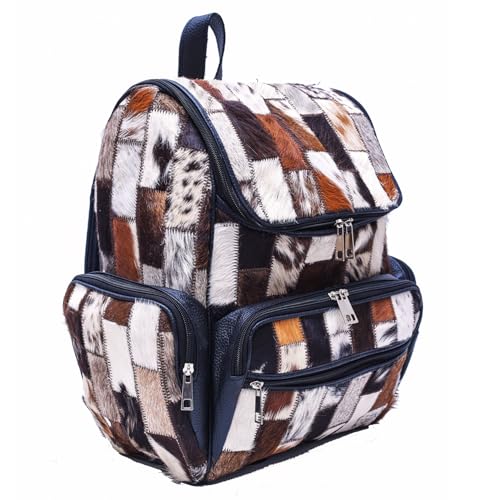 CHAYELL Small Cowhide Backpack for Women & Men, Water-Resistant with Reinforced Stitch, Reliable Travel Partner for Flight, Road Trip, & Outdoor Adventure, Stylish Leather Cowhide Diaper Bag Backpack