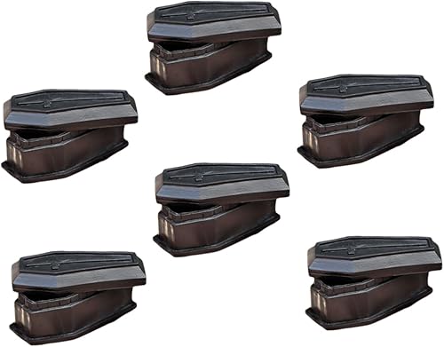 6 cajas de ataúd negro con tapa, caja de dulces creativa de ataúd, decoración única de Halloween para fiestas y bromas, ambiente espeluznante para