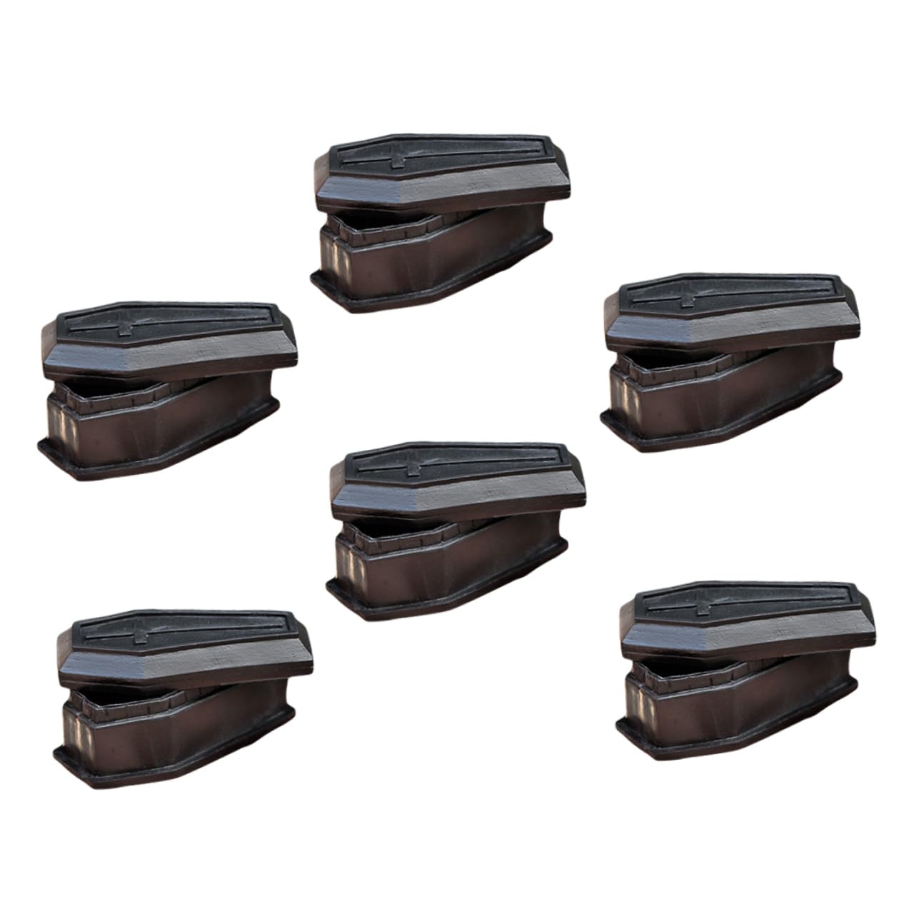 GOOHOCHY6pcs Box Coffin Model Miniture Decoration Plastic Models Chocolate Gift Birthday Candy Box Halloween Coffin Treat Box Party Candy Jars Black Creative Coffin Box with Lid Miniature