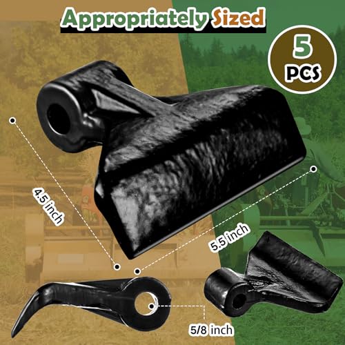 Image of Threlaco 5 Pcs 5.5 Inchwide Replacement Steel Flail Hammer Blade Flail Mower Blades for Tractor Mowers