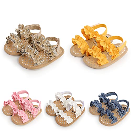 Image of Infant Baby Girls Boys Summer Sandals Premium Unisex Non Slip Rubber Soft Sole Breathable Toddler First Walker Outdoor Beach Shoes