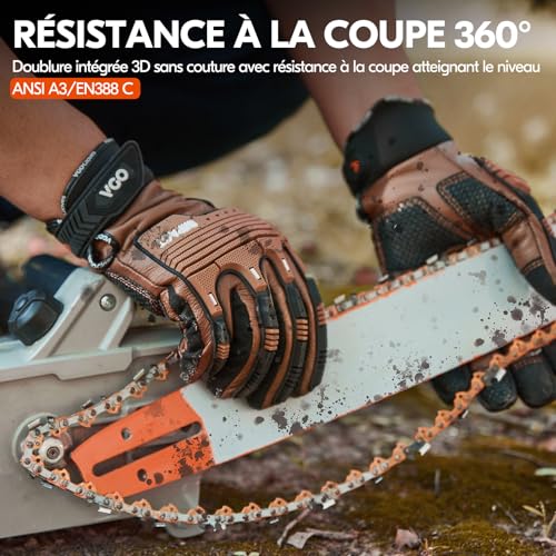Gants en cuir pour travaux et mécanique de précision taille M