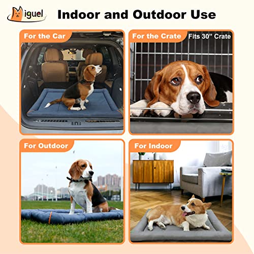 Miguel Outdoor Waterproof Dog Bed For Metal Dog Crates Water-Resistant Oxford All Weather Pet Mat Heavy Duty Durable Easy Clean Travel Indoor Outdoor Puppy Cat Bed(30Inch Dog Bed Dog Crate,Blue) #TOP4