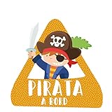 Disponibles en 4 idiomas. StarStick - Pirata a bord català – triángulo adhesivo de Bebé a Bordo - Catalán