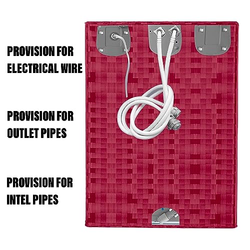 Image of Kuber Industries Top Load Semi-Automatic Washing Machine Cover - Soft PVC, Shelf Check, Maroon