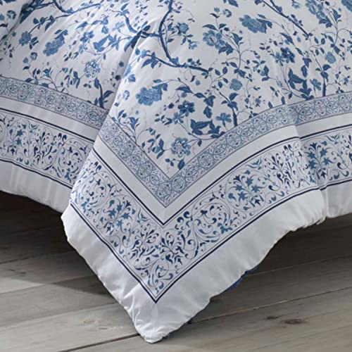 Laura Ashley - Queen Duvet Cover Set, Reversible Cotton Bedding With Matching Shams, Home Decor For All Seasons (Charlotte Blue, Queen) #TOP7