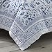 Laura Ashley - Queen Duvet Cover Set, Reversible Cotton Bedding with Matching Shams, Home Decor for All Seasons (Charlotte Blue, Queen)