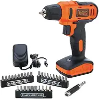BLACK+DECKER Furadeira e Parafusadeira 3/8 Pol Bateria, com 13 Acessórios e Caixa Transparente, Modelo LD12SP, Bivolt