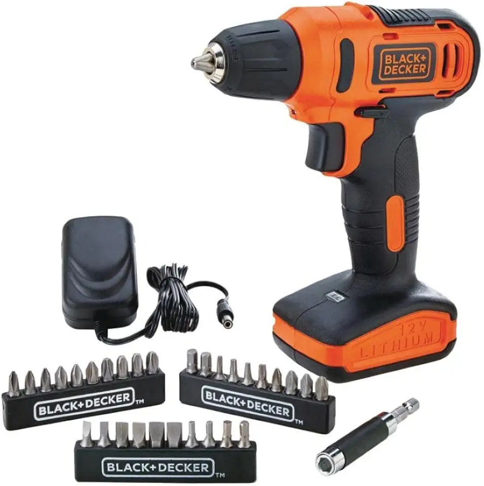BLACK+DECKER Furadeira e Parafusadeira 3/8" LD12SC 12V Com 31 Acessórios e Maleta Bivolt