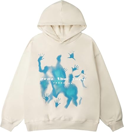 Vamtac Mens Oversize Graphic Hoodie Vintage Y2K Sweatshirt Cotton Fashion Hip Hop Pullover for Men and Women