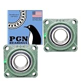 PGN UCF210-32 Pillow Block Bearing - Pack of 2 Square Flange Mounted Pillow Block Bearings - Chrome Steel Bearings with 2' Bore - Self Alignment