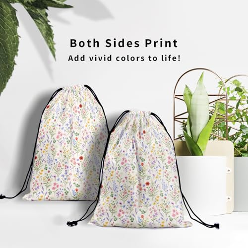 Image of Nerxy Wildflower Grip Bag - Spring Summer Gymnastics Grip Bag Colorful Floral Gymnasts Gym Bag Flower Drawstring Gift Bag Gym Storage Pouch for Sports Party Favors