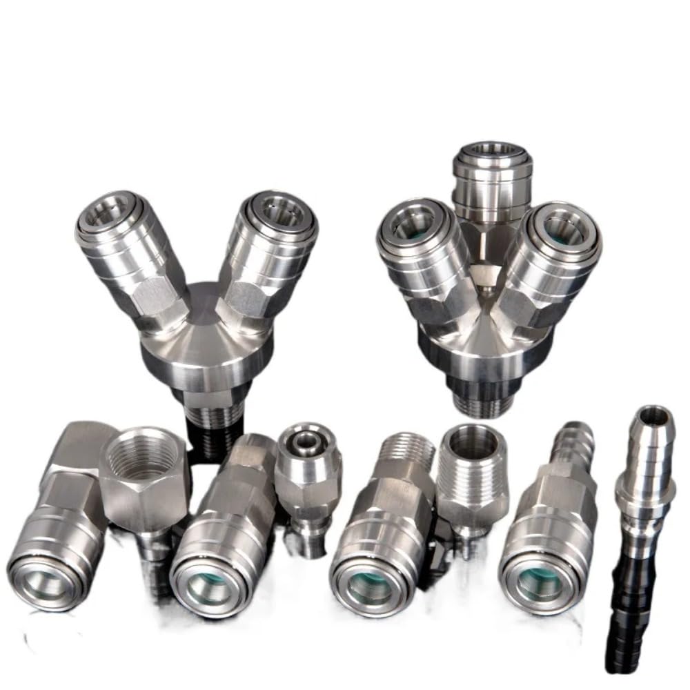 Szybkozłączka do węża 1/4" 3/8" 1/2" BSPT męska żeńska 8 10 12 mm Szybkozłączka do węża ze stali nierdzewnej 304 z samoblokującym się szybkozłączem pneumatycznym(Male 2)