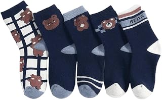 سمارت إيدج جوارب فتيات قصيرة بطبعة دب، جوارب كاحل صيفية، سوكت للكاحل، أنيقة للغاية، طقم من 6 أزواج بألوان متنوعة. تصميم عصري