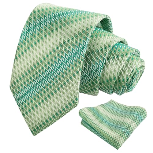 Image of Alizeal Mens 3.15'' Gradient Novelty Pattern Tie Set with Pocket Square Casual Color Tie Set