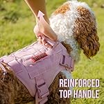 OneTigris Tactical Dog Harness Vest,No-Pull Service Dog Vest with Hook & Loop Panels,Adjustable Dog Vest Harness for Walking Hiking Training(Pink,S) - Image 3