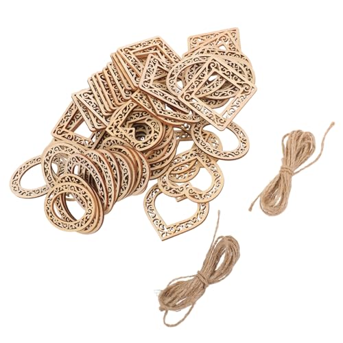 HOODANCOS 60個木製ハート ジオメトリック形状フォトフレーム 軽量で丈夫な無