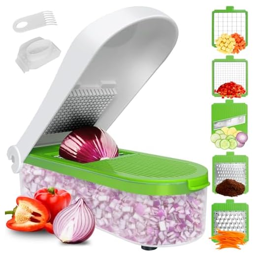 LHS Vegetable Chopper, Pro Onion Chopper Slicer Dicer Cutter - Cheese & Veggie Chopper - Food Chopper Dicer with 5 Blades