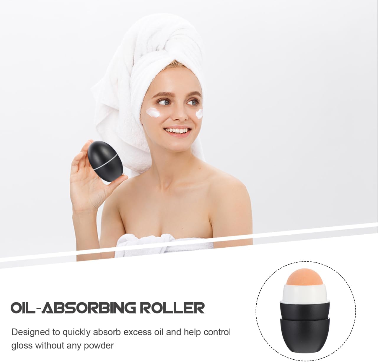 Volcanic Stone Oil-Absorbing Facial Roller 2In Compact Skin Care Tool for Control and Shine Removal Portable for Home Gym Office