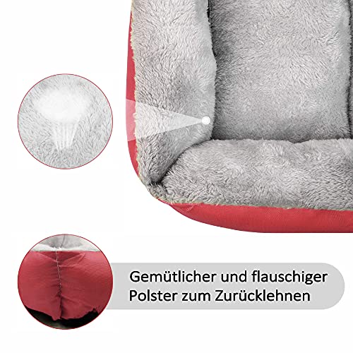 wuuhoo® Hundebett Lucky 60cm für kleine und mittelgroße Hunde - weiches Haustierbett, waschbares Hundekörbchen für Hund oder Katze, Flauschiger Hundekorb - rot