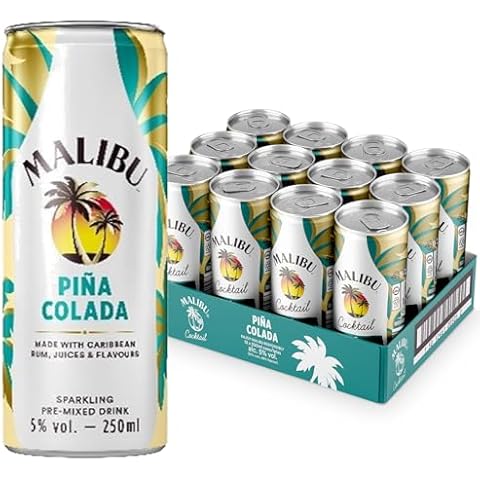 Malibu Pre-Mixed Pina Colada Rum Can 12-pack Cover
