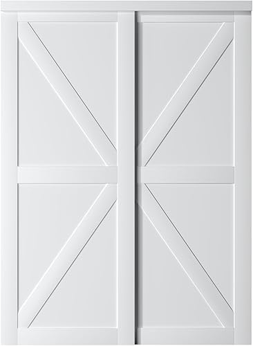 Miniatura 2 de Puertas correderas de armario de 60 pulgadas (doble 31 pulgadas) x 80 pulgadas con kit de herramientas, panel de MDF para puerta interior,