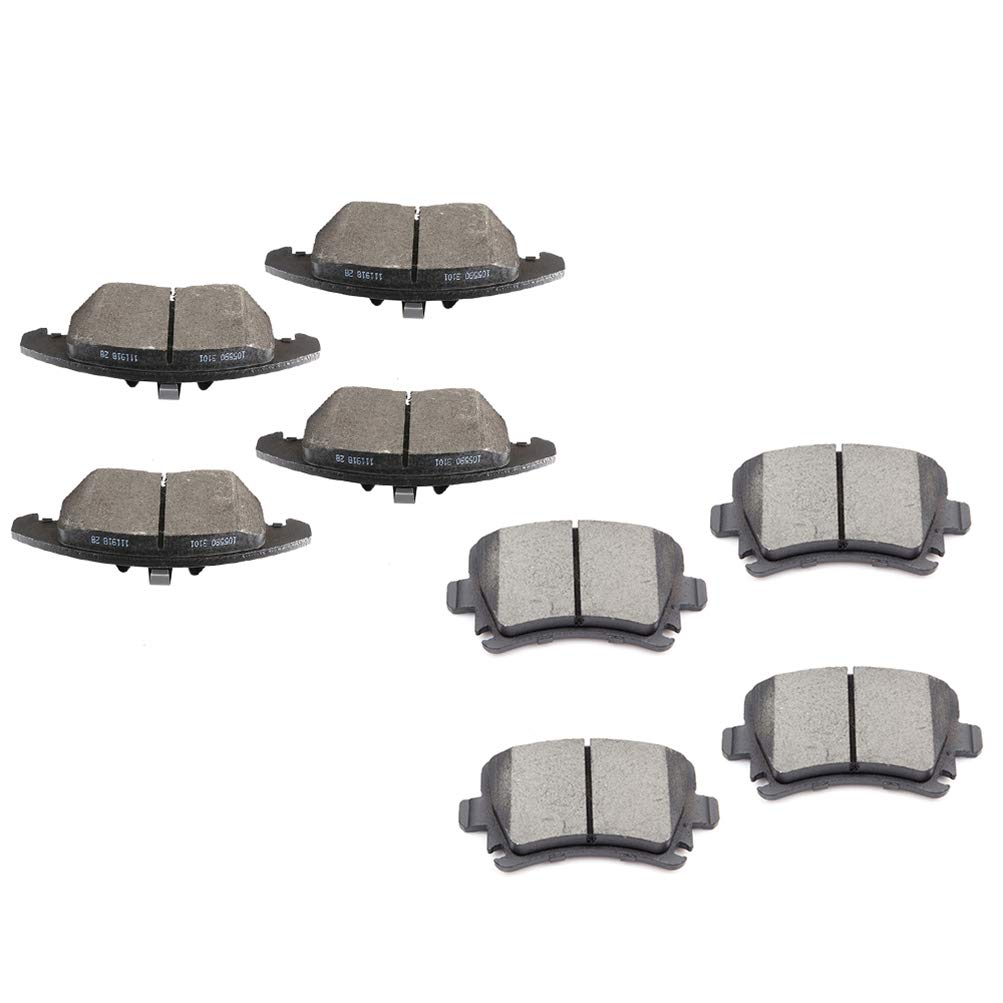 cciyu D1319 D1108 Front &amp; Rear Professional Ceramic Brake Pads Set fit For Audi A3,A3 Quattro,TT,TT Quattro,For VW CC,For Eos,For Golf,For GTI,For Jetta,For Passat,For Passat CC,For Rabbit