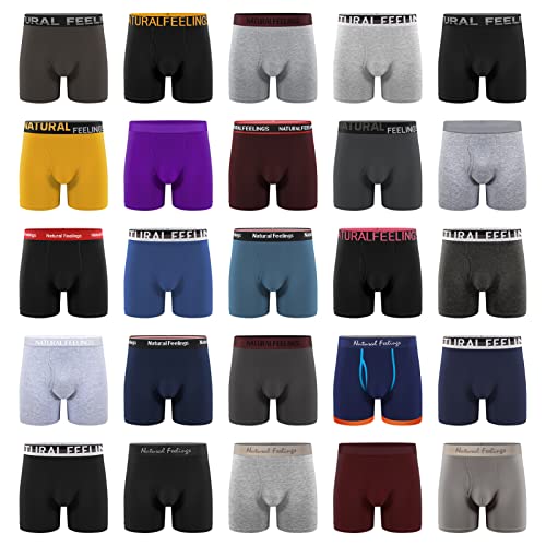 Image of Natural Feelings Boxer Briefs Mens Underwear Men Pack Soft Cotton Open Fly Underwear
