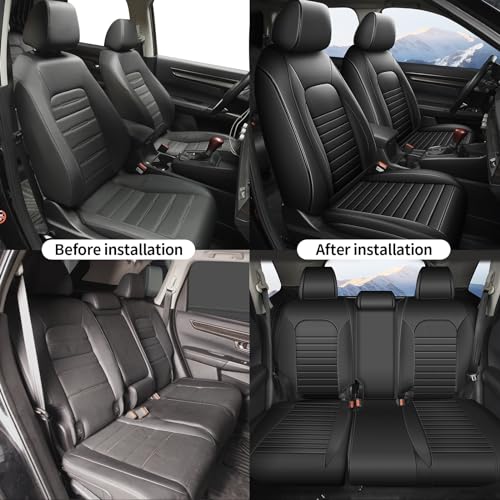 Car Seat Cover Fit for Honda CRV (EX-L,EX,Sports Series,LX,Hybrid) 2023 2024 2025 2026 - Full Set CR-V Black Seat Covers