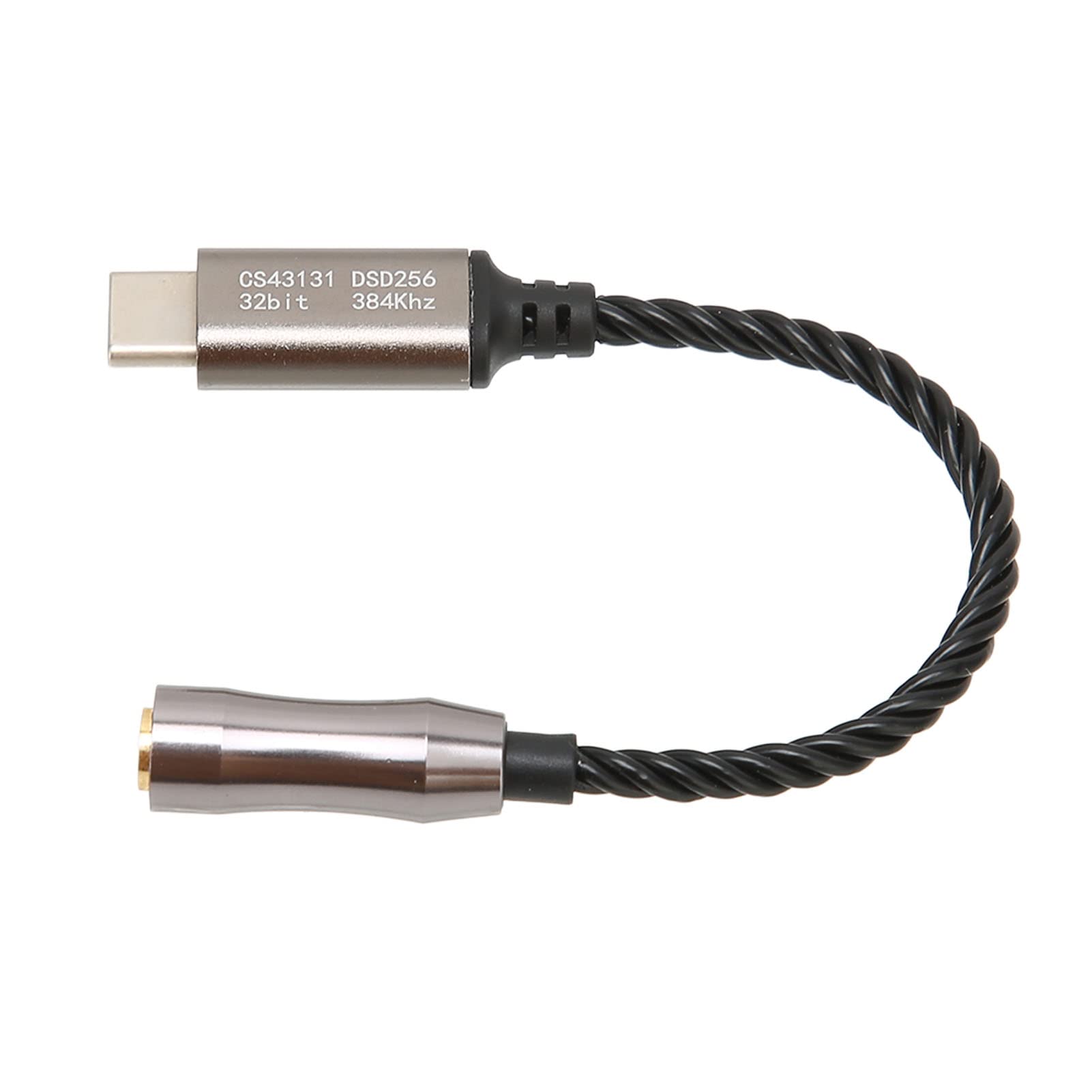 CS43131 Adattatore Amplificatore per Cuffie Chip da Tipo C a 3,5 Mm, velocità di Decodifica 32 Bit/384 KHz, per Appassionati di Musica (BLACK)