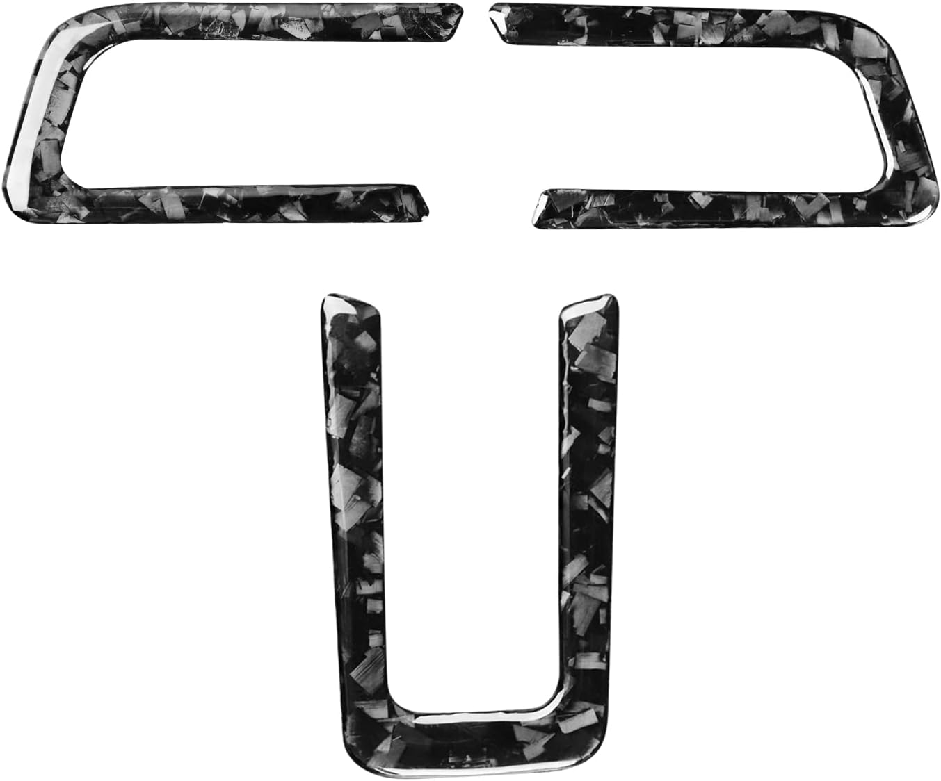Car Dashboard Control Button Side Panel Trim Sticker Glossy Black Forged Carbon Fiber Decoration Compatible with Ford Mustang 2015-2020 Auto Interior Accessories