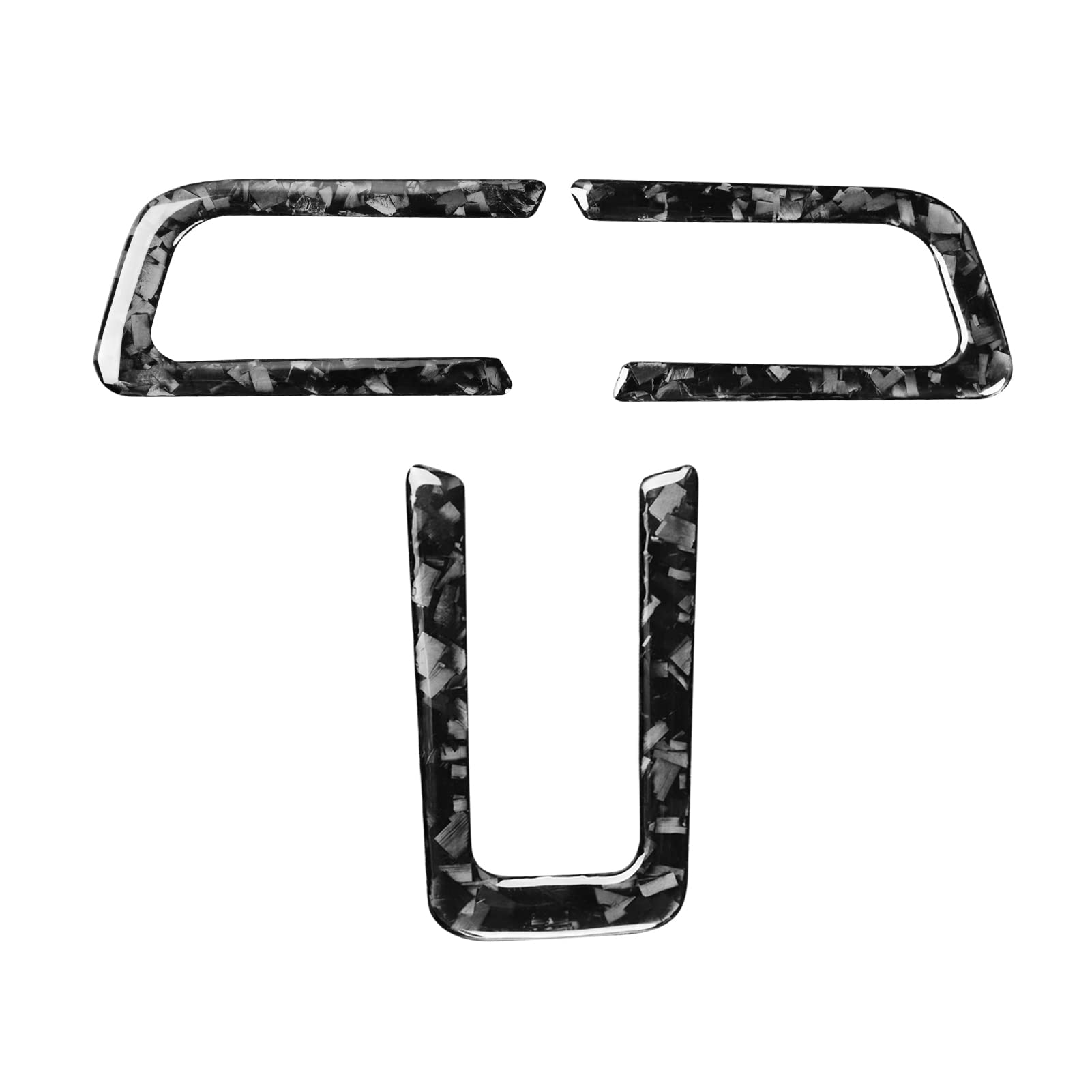 Car Dashboard Control Button Side Panel Trim Sticker Glossy Black Forged Carbon Fiber Decoration Compatible with Ford Mustang 2015-2020 Auto Interior Accessories
