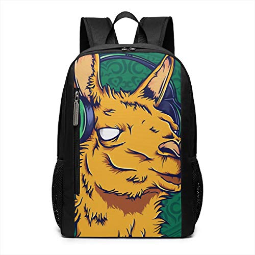 Llama Lisen to Music Laptop Backpack Business Travel Computer Bags School Bookbag Notebook