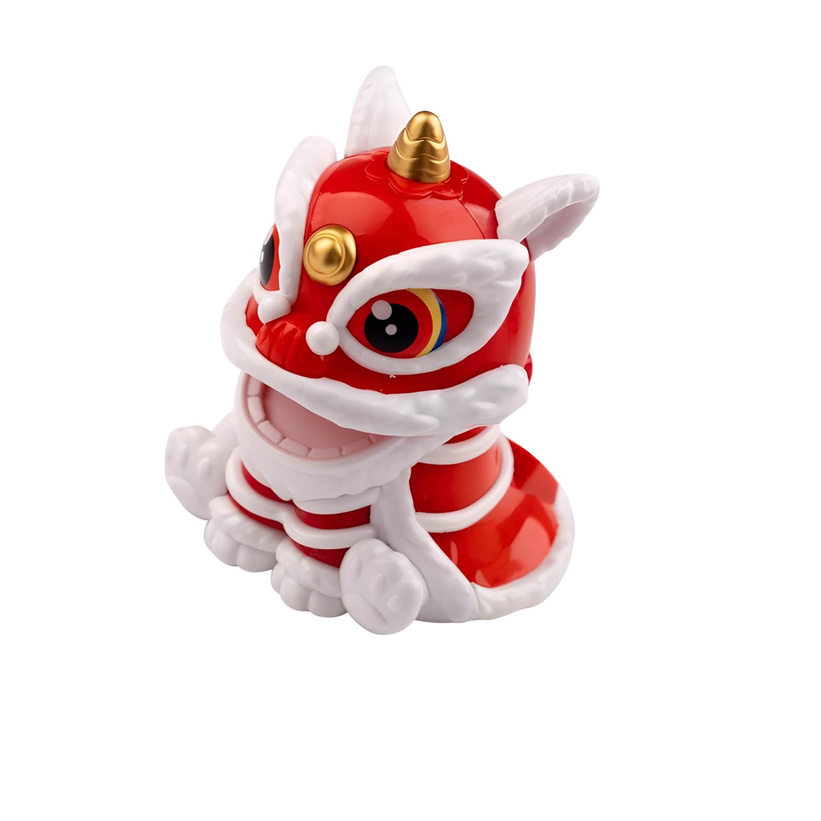 Lerpwige Lucky Lions Dance Solar Car Decoration Traditional Festival Dashboards Ornament Easy Installation for Home and Vehicle Car Dashboards Decoration