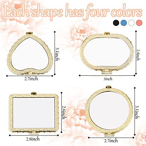 Remerry 48 Pieces Compact Mirror For Purse Flower Small Compact Mirror Gift Makeup Mirror Floral Pocket Mirror Retro Folding Portable Travel Mirror For Women Girls (Stylish Style) #TOP3