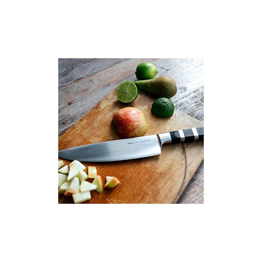 Friedr-Dick-1905-Exclusive-Series-8-Inch-Chefs-Knife F. DICK – 1905 Chef Knife - Classic kitchen knife with 8.3" blade & 56 HRC - Ideal for meat & vegetables - High carbon - Stainless steel - Ultra sharp - Ergonomic handle