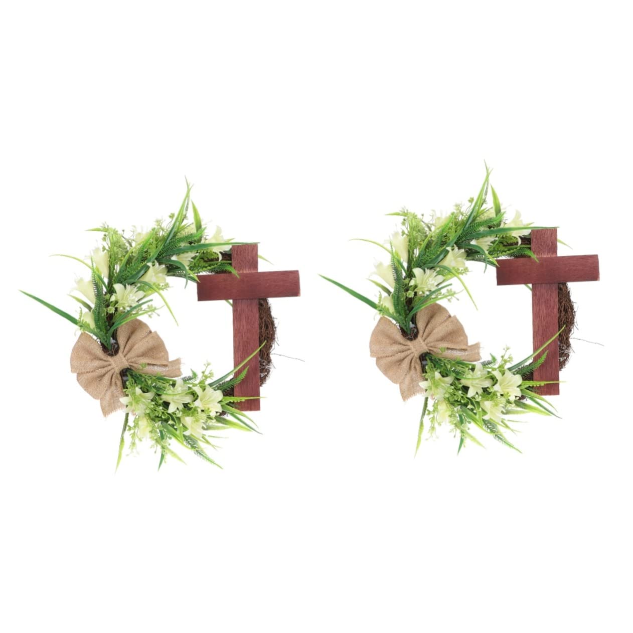 MAGICLULU 2pcs Kreuz Girlande Halloween-türkranz Haustürkranz Herbstlicher Türkranz Haustürdekoration Patriotischer Türkranz Tür Kranz Kränze Für Die Haustür Ahornkranz Im Herbst Plastik