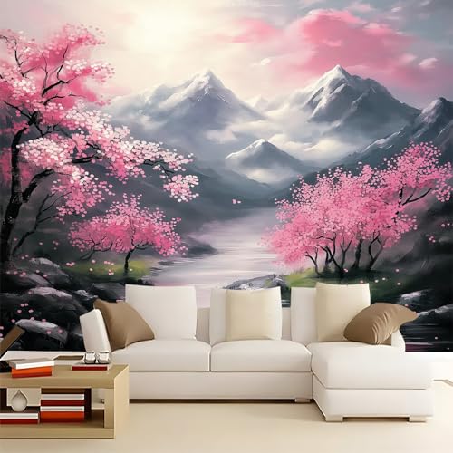 Wallpaper Mural Pink Wall Mural Wallpaper 250 x 175 cm Easy to In...