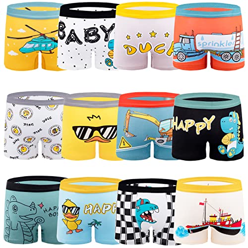 Cogindss Xmrlvn Jungen Unterhosen Boxershorts Baumwolle Dinosaurier Muster Unterwäsche 12er Pack, 7-9 Jahre, Mehrfarbig, Größe: XL